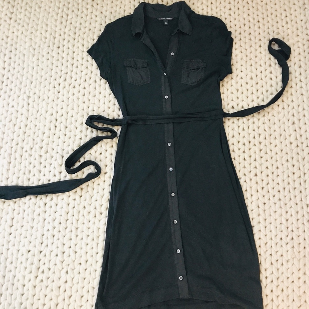 Banana Republic Black Button Down Midi Dress
